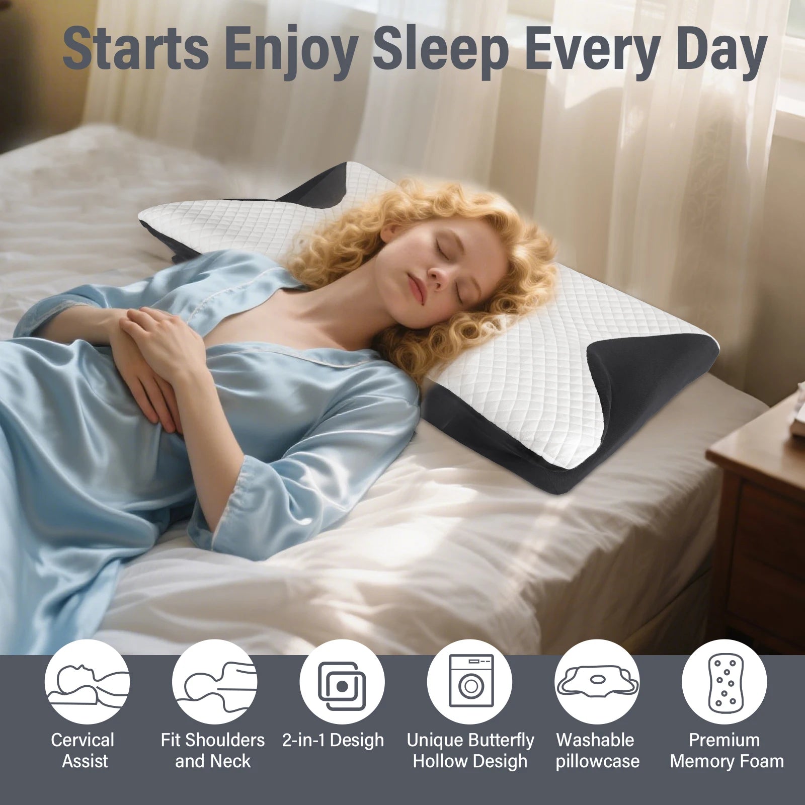 Contour Memory Foam Neck Pillow™ Dormeva™